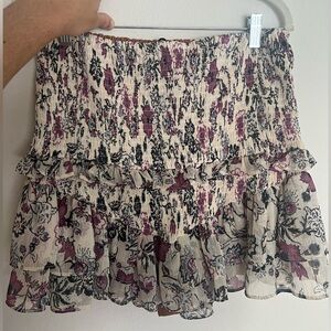 ZARA Floral Banded Skirt